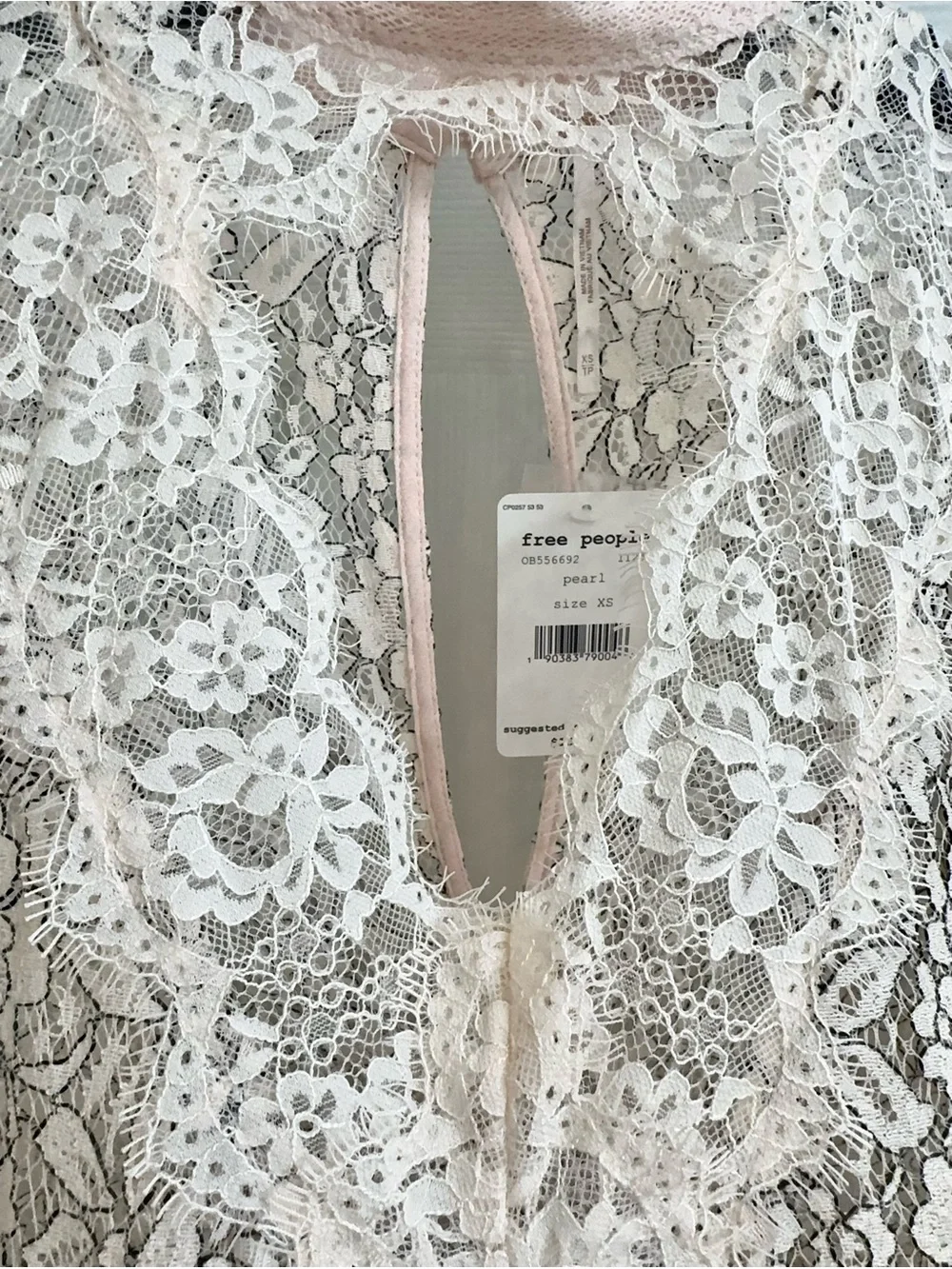 🌸Free People Pearl Lace Overlay Top in Soft Blush 🌸